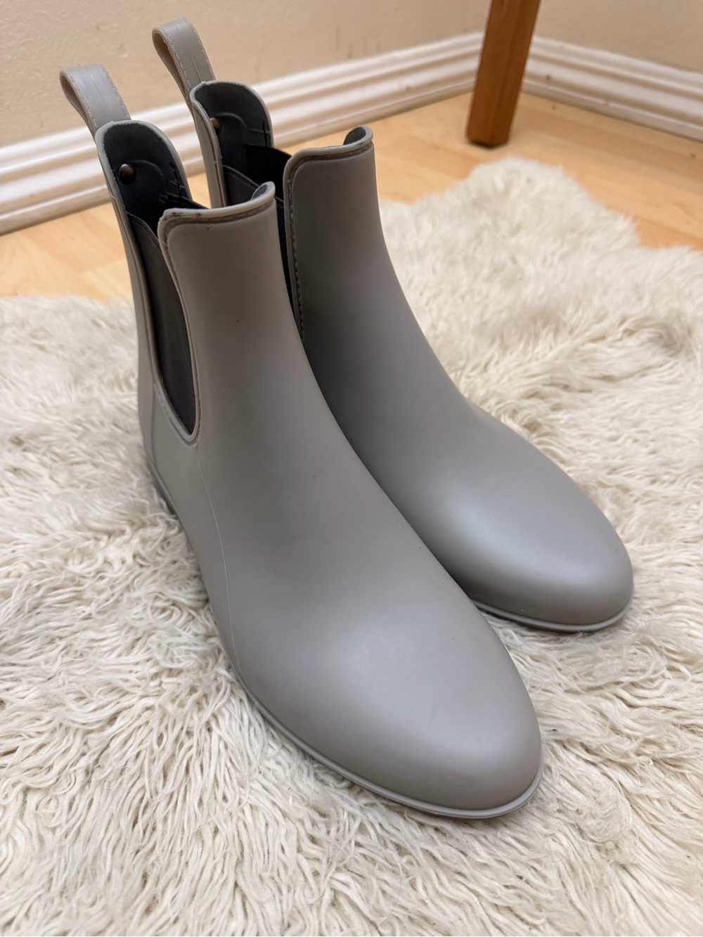 Sam Edelman Gray Chelsea-Style Rain Ankle Boots